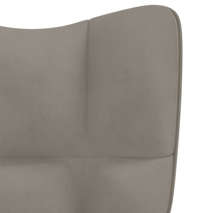 Rocking chair light grey velvet