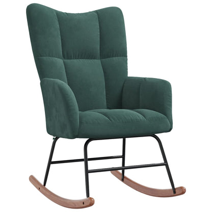 Rocking chair velvet dark green