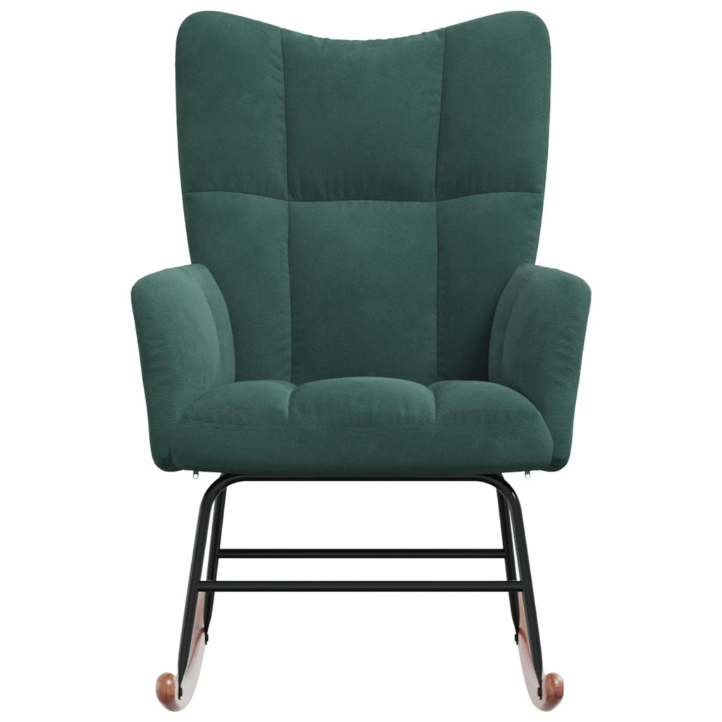 Rocking chair velvet dark green