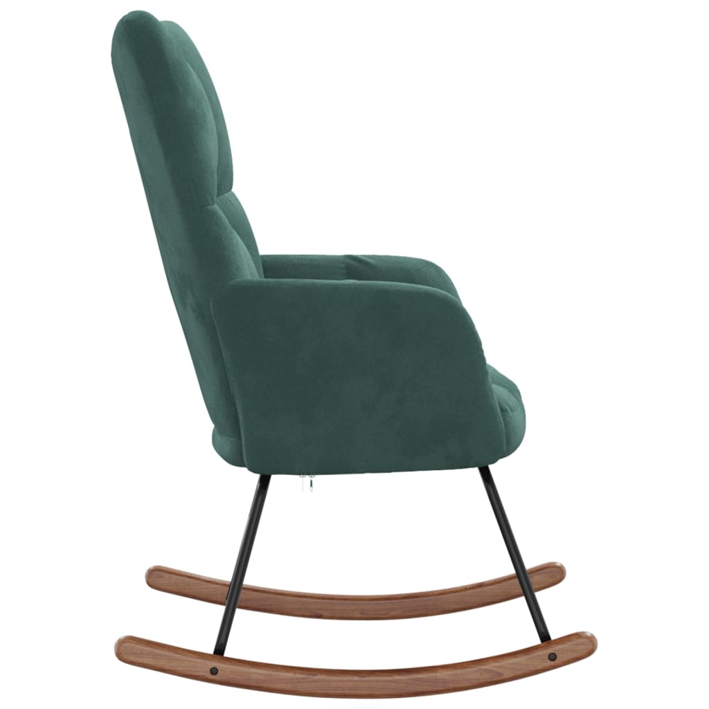 Rocking chair velvet dark green