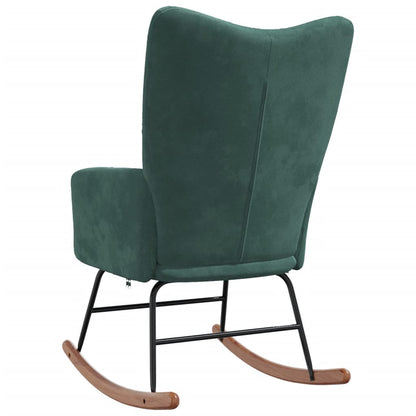 Rocking chair velvet dark green