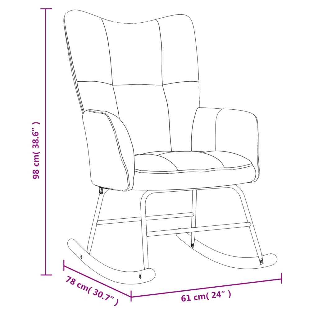 Rocking chair velvet cream