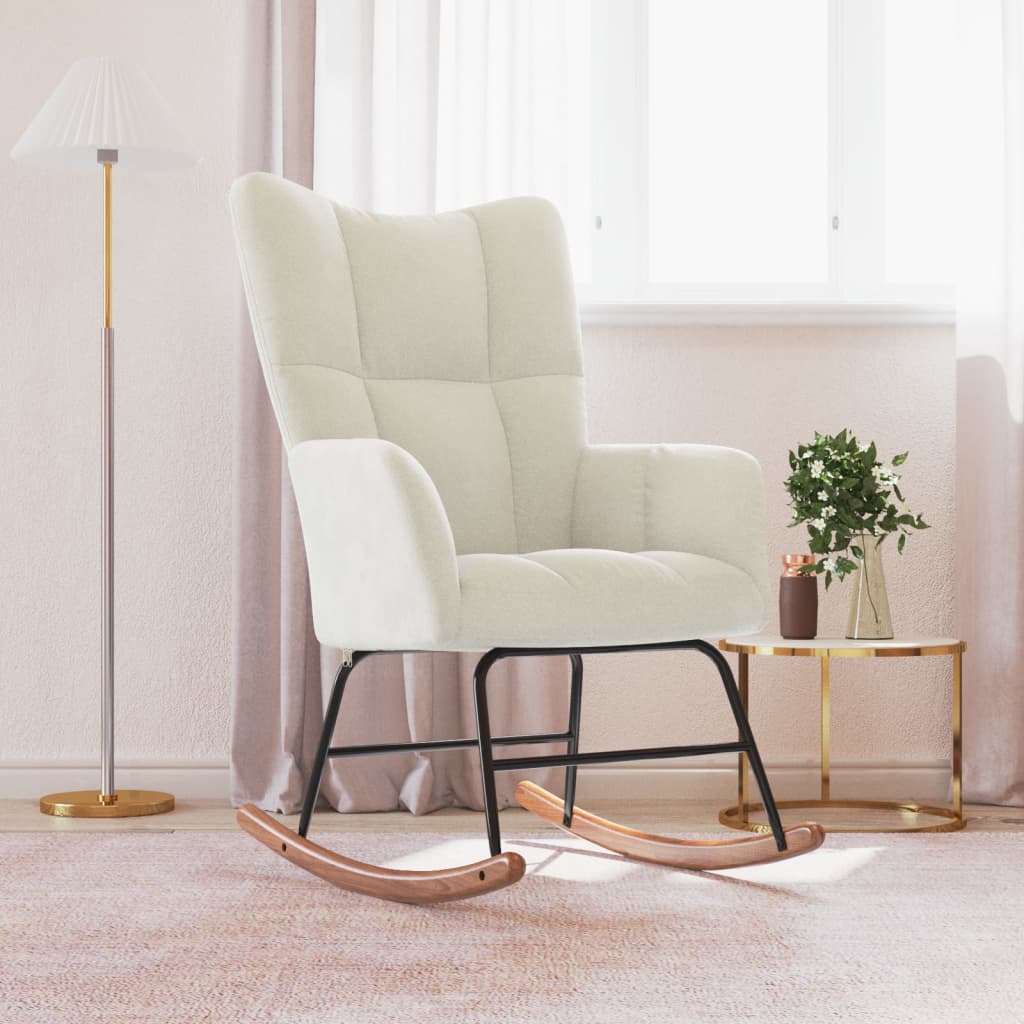 Rocking chair velvet cream