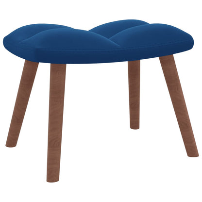 Rocking chair with stool velvet blue