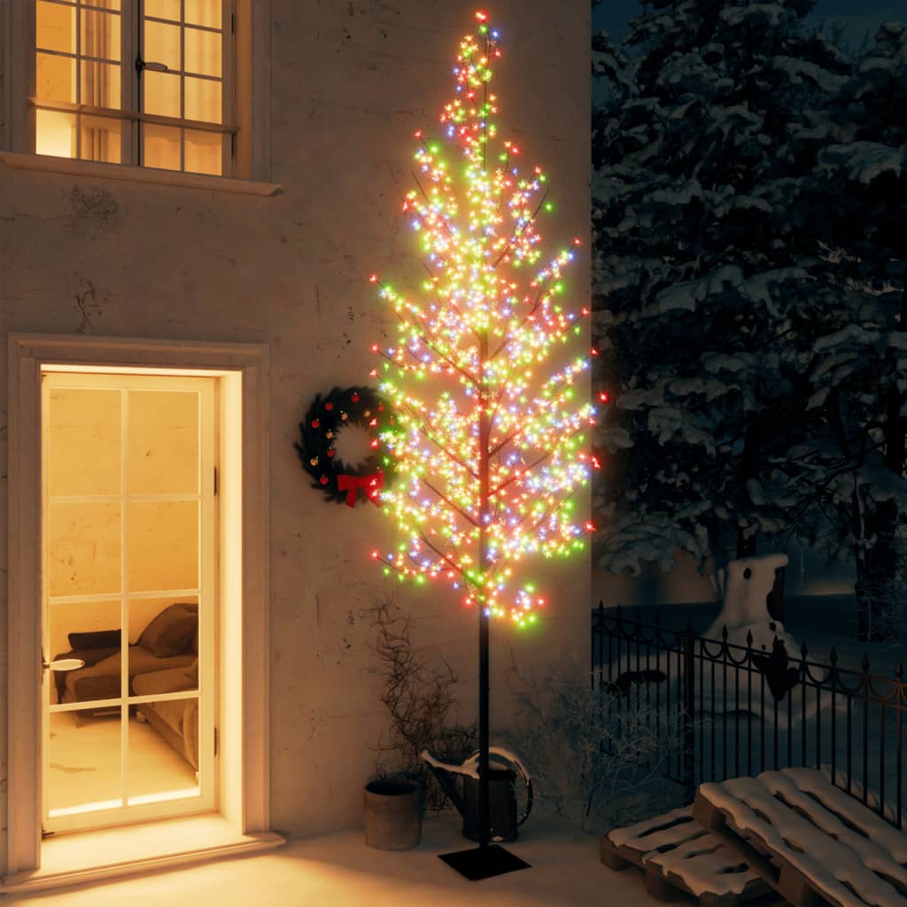 Weihnachtsbaum 1200 LEDs Buntes Licht Kirschblüten 400 cm