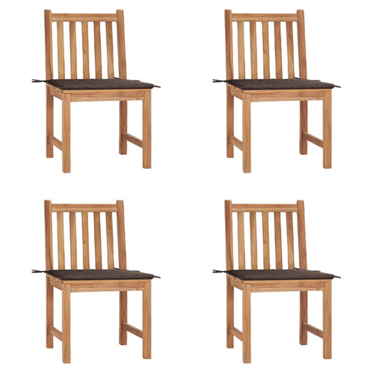 Garden chairs 4 pcs with cushions solid teak wood