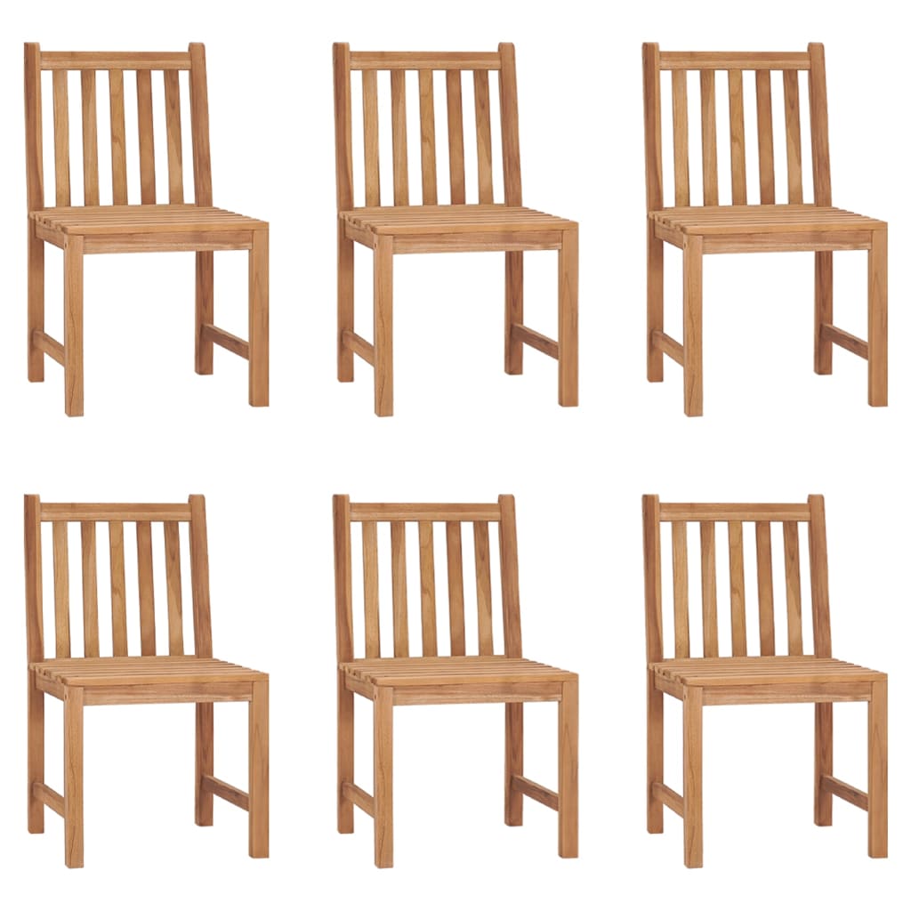 Garden chairs 6 pcs with cushions solid teak wood