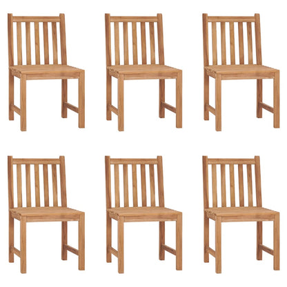 Garden chairs 6 pcs with cushions solid teak wood