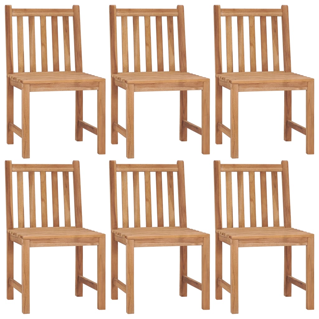 Garden chairs 6 pcs with cushions solid teak wood