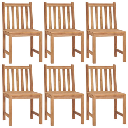 Garden chairs 6 pcs with cushions solid teak wood