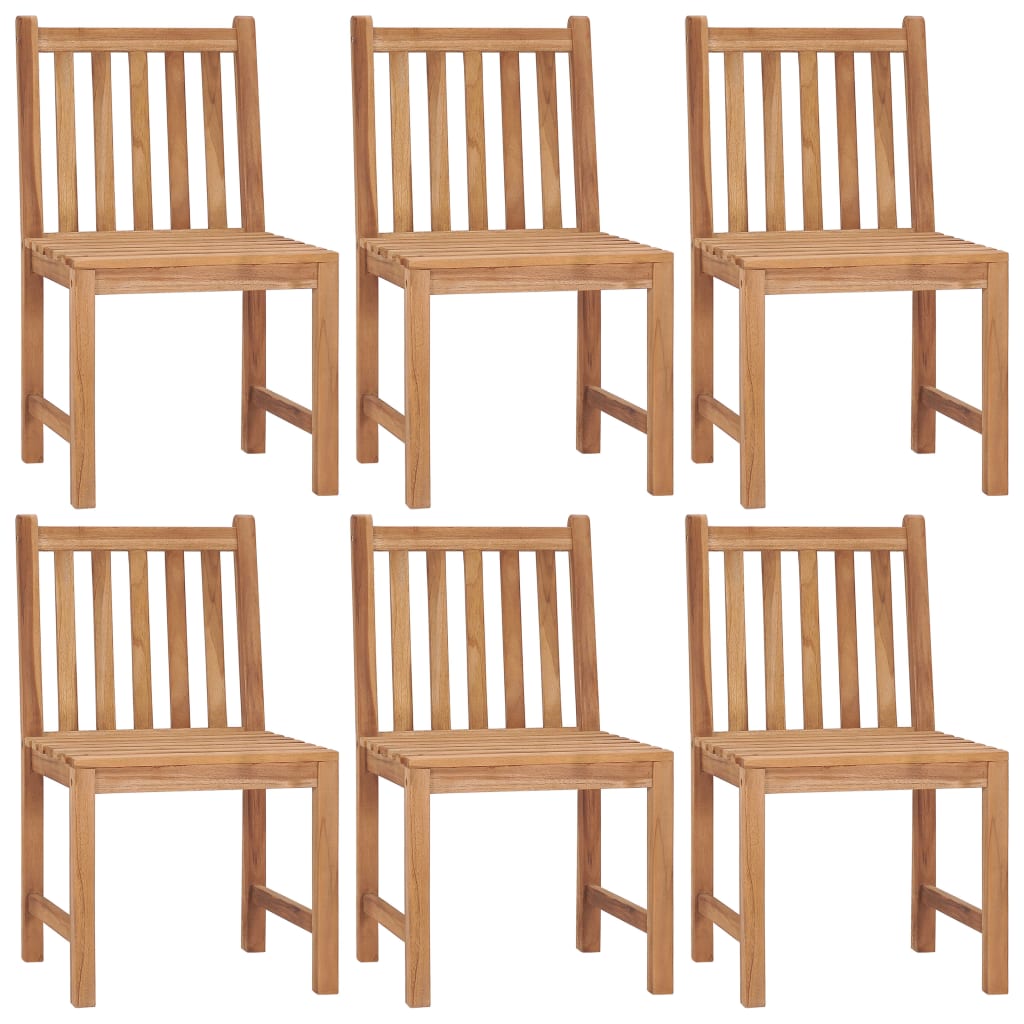 Garden chairs 6 pcs with cushions solid teak wood