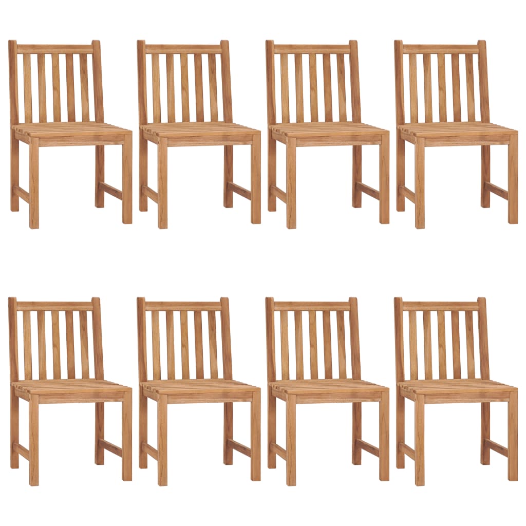 Garden chairs 8 pcs with cushions solid teak