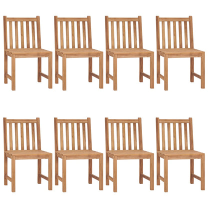 Garden chairs 8 pcs with cushions solid teak