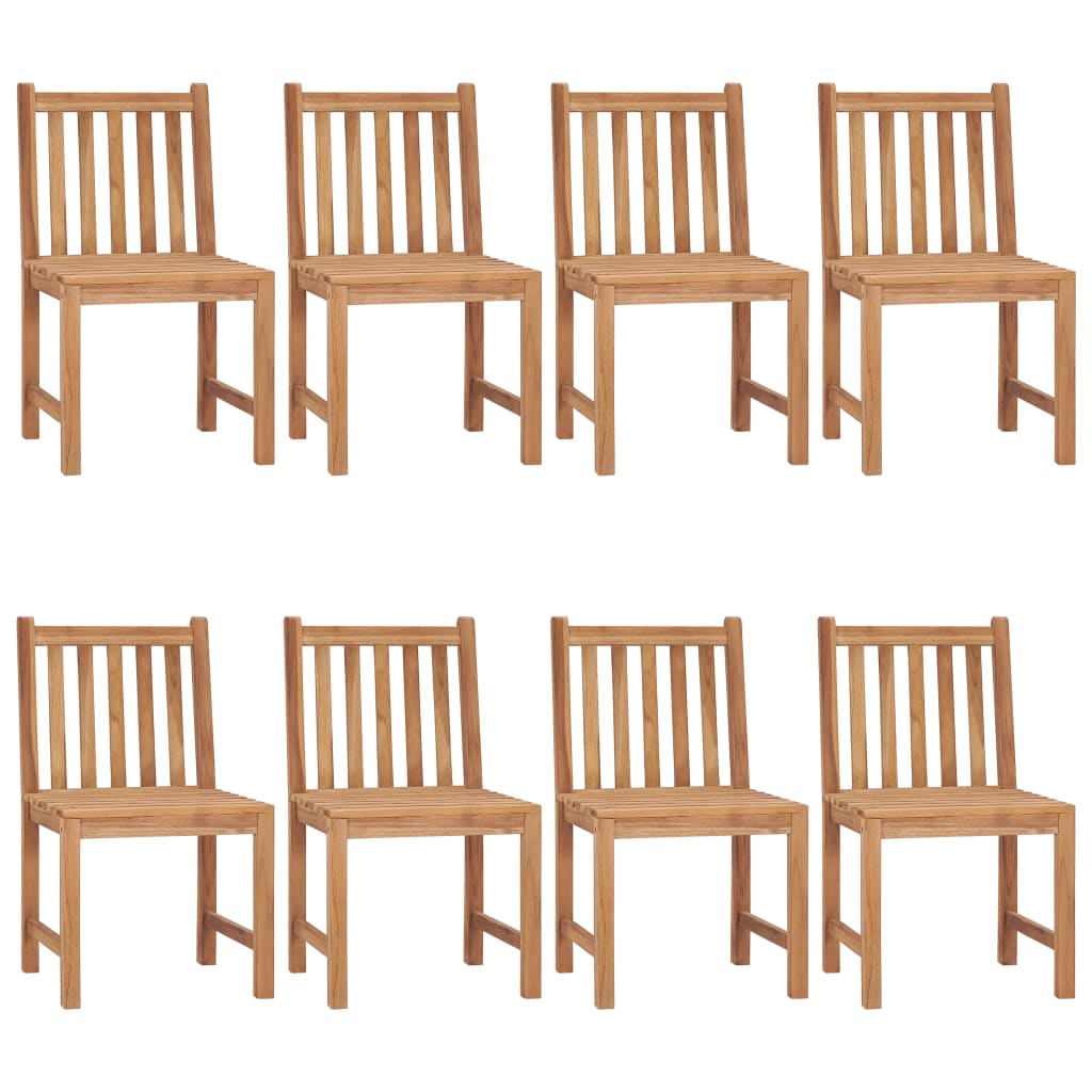 Garden chairs 8 pcs with cushions solid teak