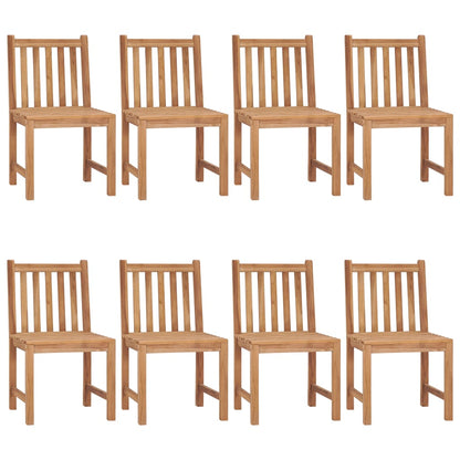 Garden chairs 8 pcs with cushions solid teak