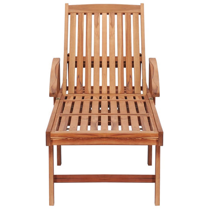 Sonnenliegen 2 Stk. mit Auflagen Beige Massivholz Teak