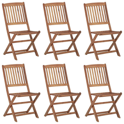 Klappbare Gartenstühle 6 Stk. mit Kissen Massivholz Akazie