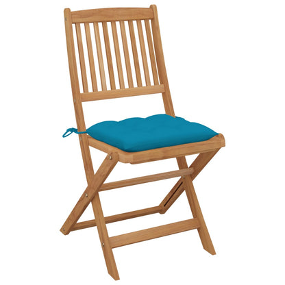 Folding garden chairs 6 pcs with cushions solid wood acacia