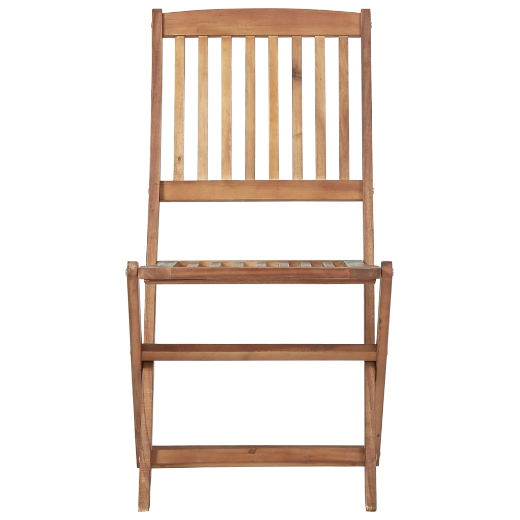 Folding garden chairs 8 pcs with cushions solid wood acacia