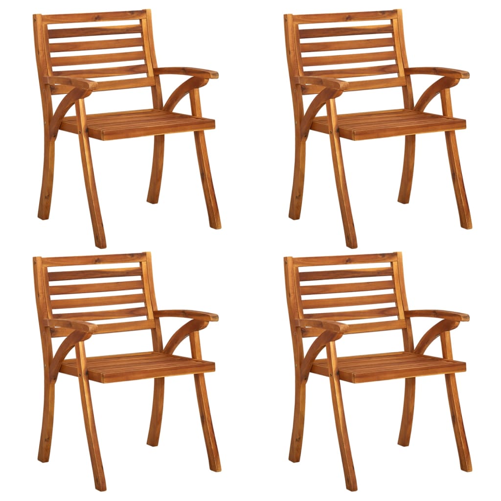 Garden chairs with cushions 4 pcs. Solid wood acacia