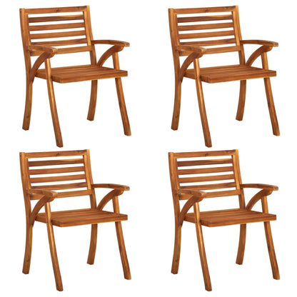 Garden chairs with cushions 4 pcs. Solid wood acacia