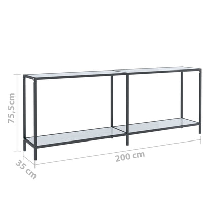 Konsolentisch Weiß 200x35x75,5 cm Hartglas