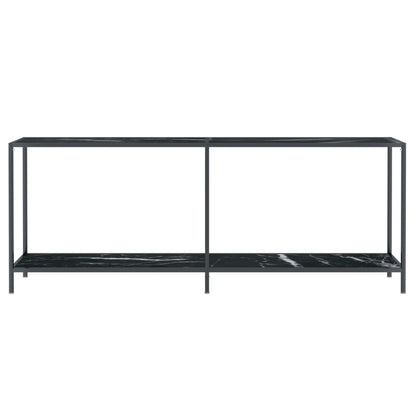 Console table black 200x35x75,5 cm tempered glass