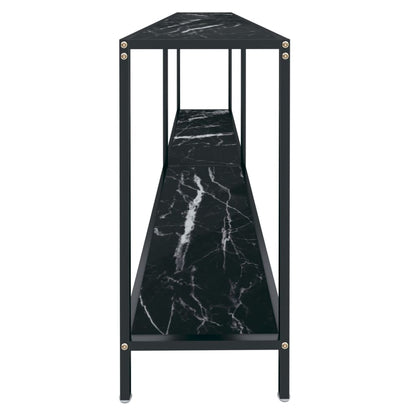 Console table black 200x35x75,5 cm tempered glass