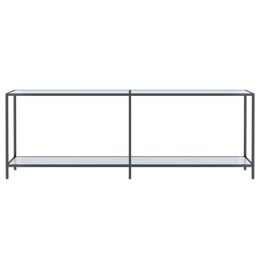 Console table white 220x35x75,5 cm tempered glass