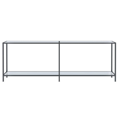 Console table white 220x35x75,5 cm tempered glass