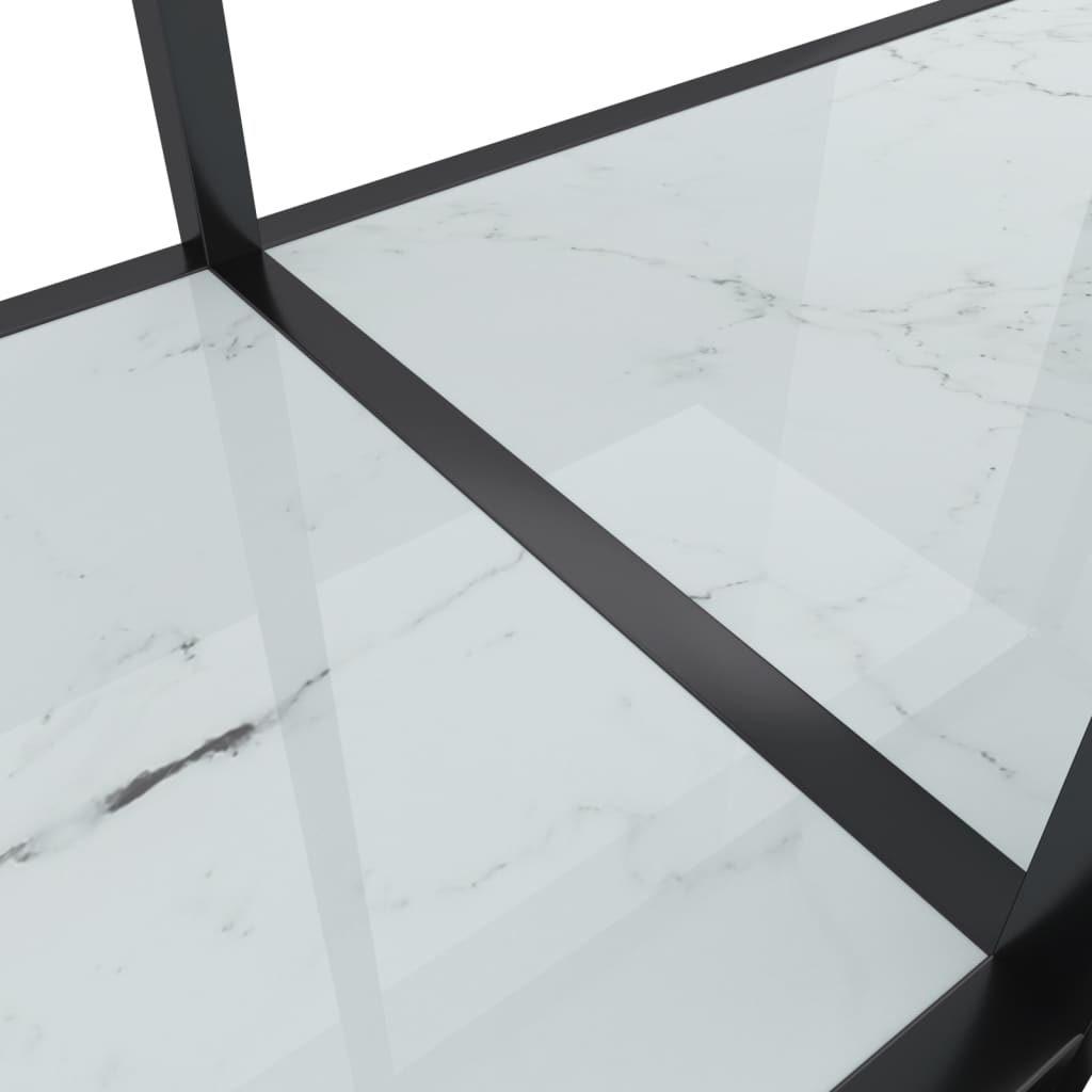 Console table white 220x35x75,5 cm tempered glass