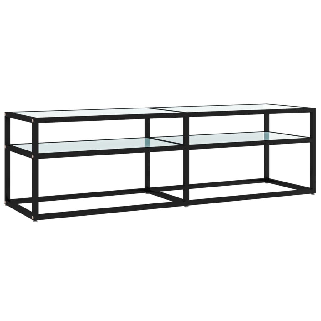 TV-Schrank Weiß Marmor-Optik 140x40x40,5 cm Hartglas