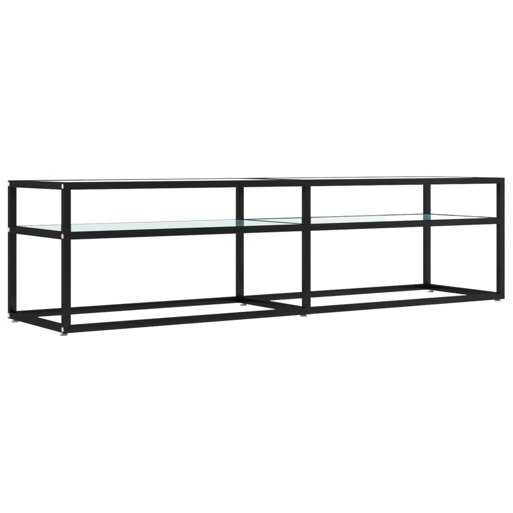 TV-Schrank Weiß Marmor-Optik 160x40x40,5 cm Hartglas