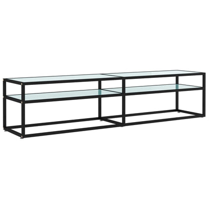 TV-Schrank Weiß Marmor-Optik 180x40x40,5 cm Hartglas