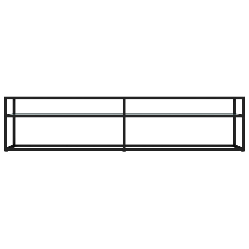 TV-Schrank Weiß Marmor-Optik 180x40x40,5 cm Hartglas