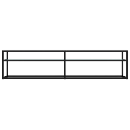 TV-Schrank Weiß Marmor-Optik 180x40x40,5 cm Hartglas