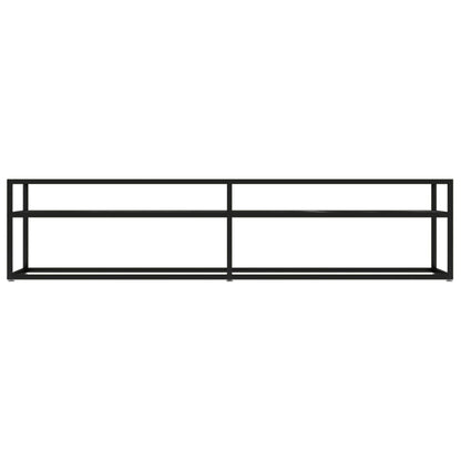 TV-Schrank Schwarz Marmor-Optik 180x40x40,5 cm Hartglas