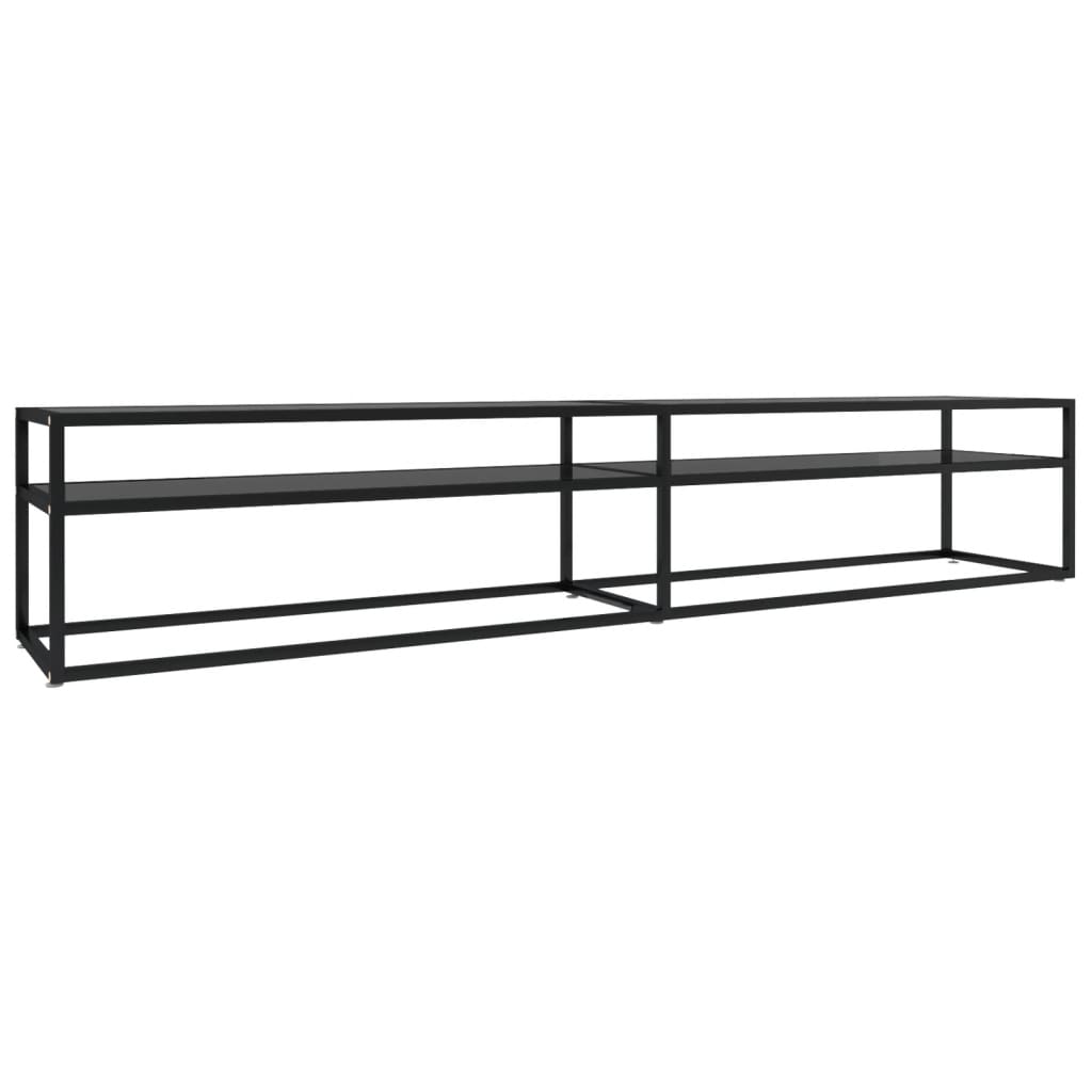 TV-Schrank Schwarz 220x40x40,5 cm Hartglas