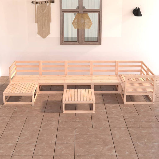 8-tlg. Garten-Lounge-Set Massivholz Kiefer