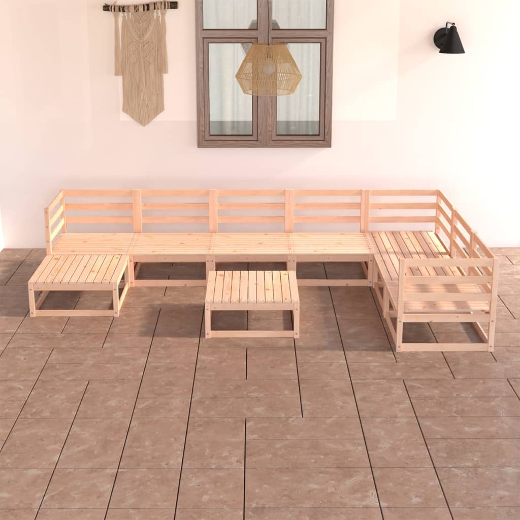 8-tlg. Garten-Lounge-Set Massivholz Kiefer