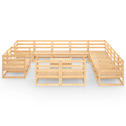 14-tlg. Garten-Lounge-Set Massivholz Kiefer
