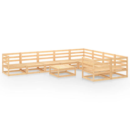 10-tlg. Garten-Lounge-Set Massivholz Kiefer