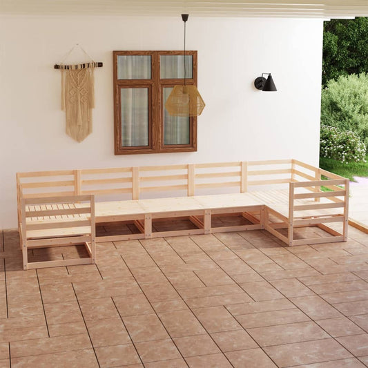 7-tlg. Garten-Lounge-Set Massivholz Kiefer