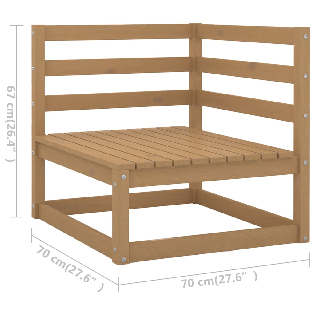 9-tlg. Garten-Lounge-Set mit Kissen Kiefer Massivholz