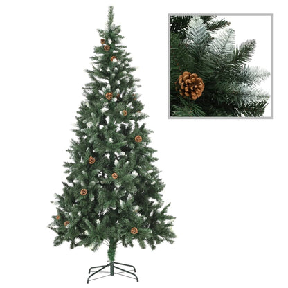 Weihnachtsbaum Gefrostet mit Beleuchtung & Zapfen 210 cm