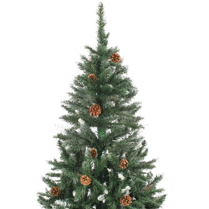 Weihnachtsbaum Gefrostet mit Beleuchtung & Zapfen 210 cm