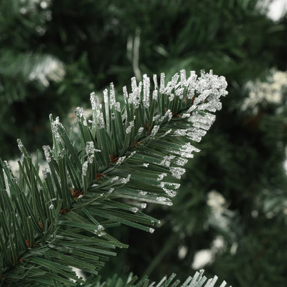 Weihnachtsbaum Gefrostet mit Beleuchtung & Zapfen 210 cm