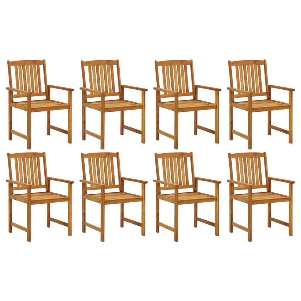 Garden chairs with cushions 8 pcs. Solid wood acacia