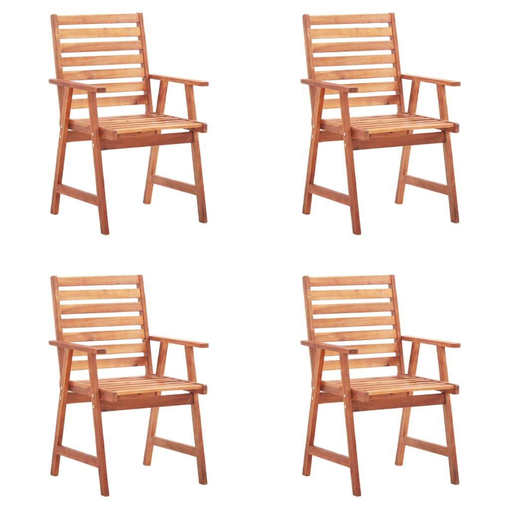 Garden dining chairs 4 pcs with cushions solid wood acacia