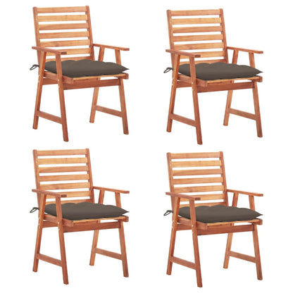 Garden dining chairs 4 pcs with cushions solid wood acacia